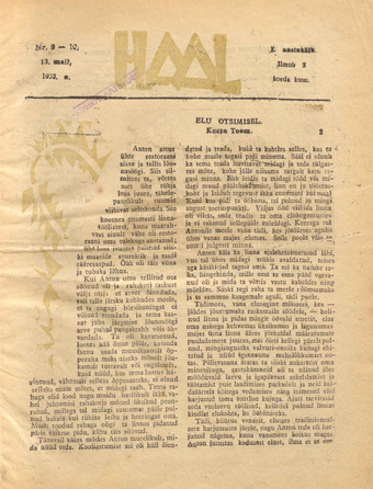 Hääl : kunsti, teaduse ja belletristika kuukiri ; 9-10 1933-05-13