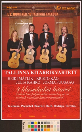 Tallinna Kitarrikvartett : Heiki Mätlik, Kristo Käo, Julia Kahro, Jorma Puusaag 