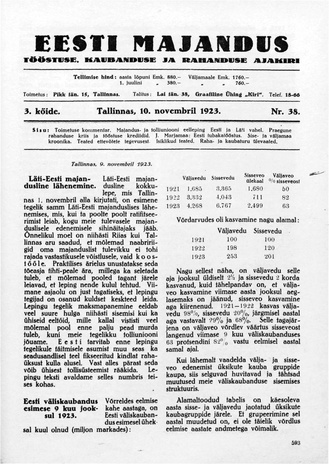 Eesti Majandus ; 38 1923-11-10