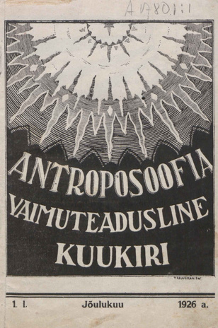 Antroposoofia ; 1 1926-12