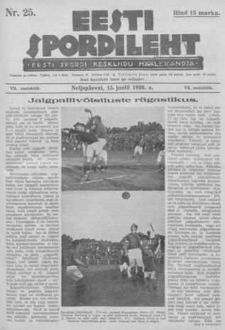 Eesti Spordileht ; 25 1926-07-15