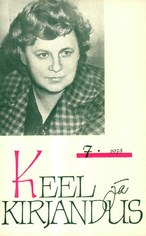 Keel ja Kirjandus ; 7 1978-07