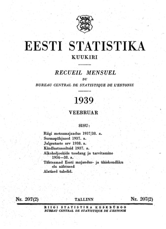 Eesti Statistika : kuukiri ; 207 (2) 1939-02