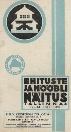 Ehituste- ja mööblinäituse väljapanijate ja väljapanekute nimestik Tallinnas, 6. - 14. oktoobrini 1928. a.