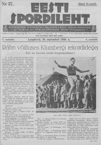 Eesti Spordileht ; 37 1929-09-28