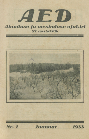 Aed : aianduse ajakiri ; 1 1933-01
