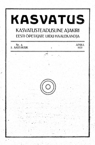 Kasvatus ; 4 1923-04