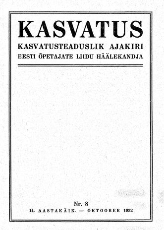 Kasvatus ; 8 1932-10