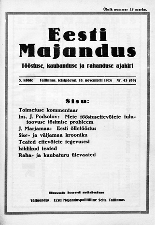 Eesti Majandus ; 45 1924-11-18