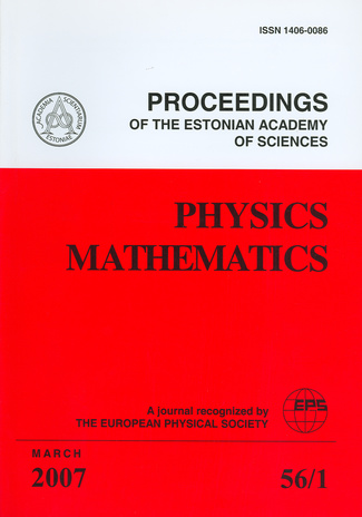 Physics. Mathematics = Füüsika. Matemaatika ; 1 2007