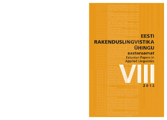 Eesti Rakenduslingvistika Ühingu aastaraamat = Estonian papers in applied linguistics ; 8