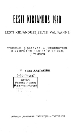 Eesti Kirjandus ; 11 1910