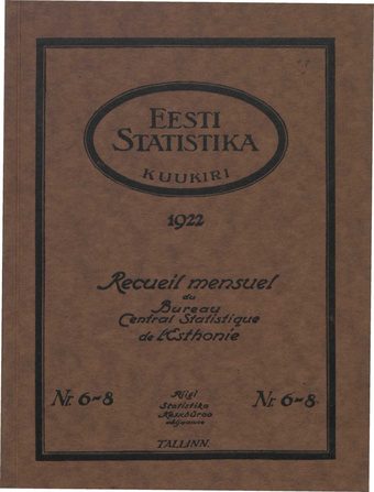 Eesti Statistika : kuukiri ; 6-8 1922
