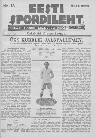 Eesti Spordileht ; 15 1924-08-27