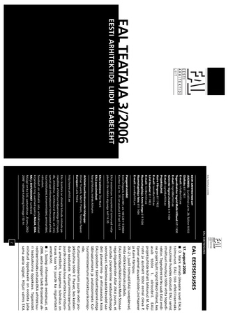 Arh. : Eesti Arhitektide Liidu Teataja = Newsletter of the Union of Estonian Architects ; 3 2006