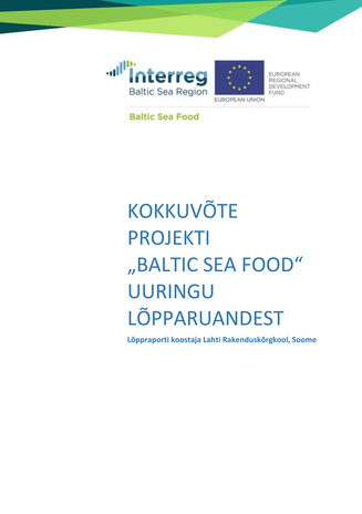 Kokkuvõte projekti „Baltic Sea Food“ uuringu lõpparuandest