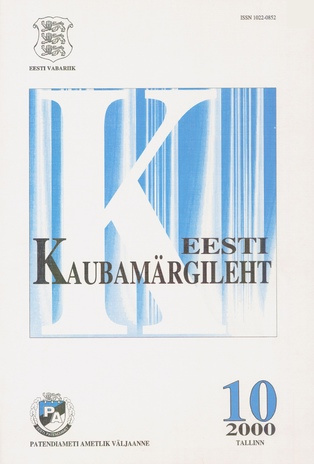 Eesti Kaubamärgileht ; 10 2000-10