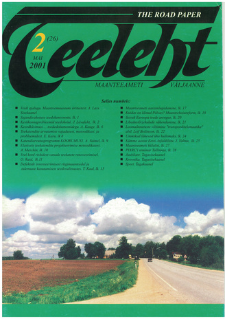 Teeleht = The Road Paper : Maanteeameti väljaanne ; 2 (26) 2001-05