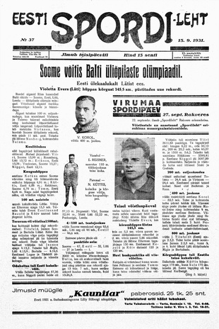 Eesti Spordileht ; 37 1931-09-15
