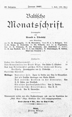 Baltische Monatsschrift ; 1 1897-01
