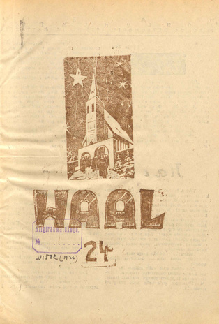 Hääl : kunsti, teaduse ja belletristika kuukiri ; 24 1936-12-24