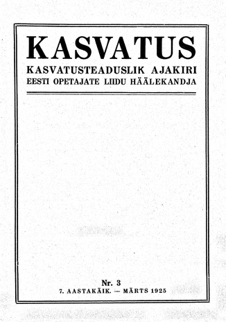 Kasvatus ; 3 1925-03