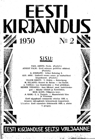 Eesti Kirjandus ; 2 1930
