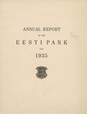 Annual report of the Eesti Pank [Bank of Estonia] ; 1935