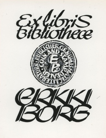 Ex libris bibliothece Erkki Borg 