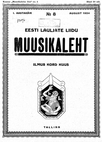 Muusikaleht ; 8 1924-08