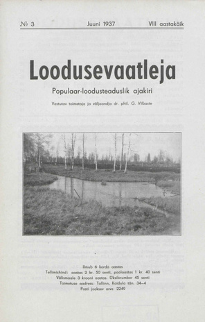 Loodusevaatleja : populaar-loodusteaduslik ajakiri ; 3 1937-06-28