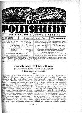 Eesti Politseileht ; 35 1927