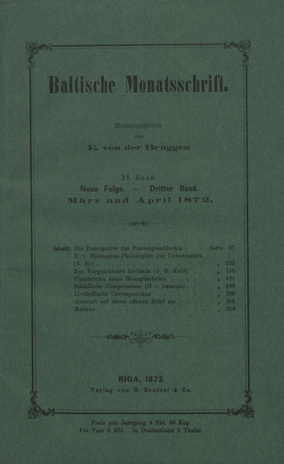 Baltische Monatsschrift ; 1872-03/04