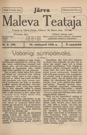 Järva Maleva Teataja ; 4 (28) 1930-02-24