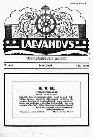 Laevandus ; 6/7 1925-06/07