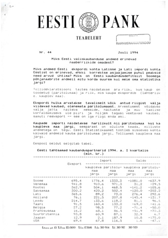 Eesti Pank : teabeleht ; 44 1994-07