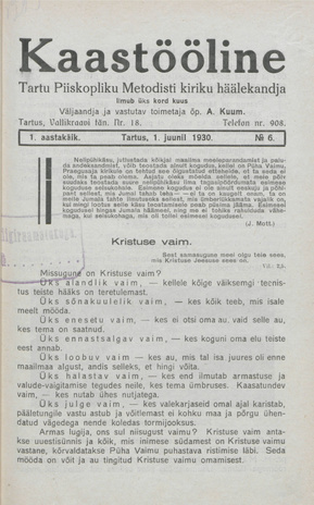 Kaastööline : Tartu Ühisabi Informatsioonileht ; 6 1930-06-01