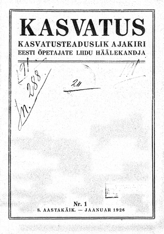Kasvatus ; 1 1926-01