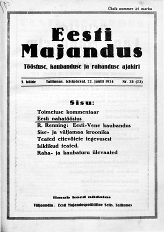 Eesti Majandus ; 28 1924-07-22