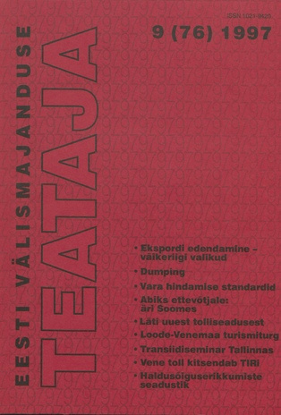 Eesti Välismajanduse Teataja ; 9 (76) 1997