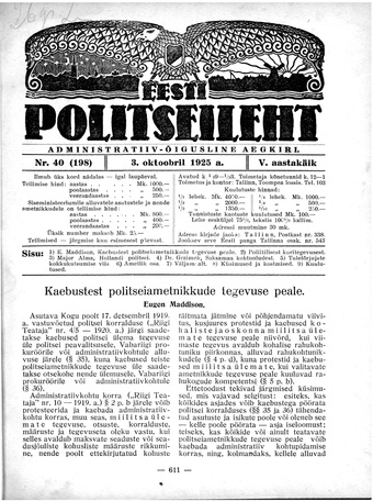 Eesti Politseileht ; 40 1925