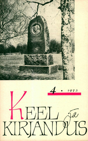 Keel ja Kirjandus ; 4 1973-04