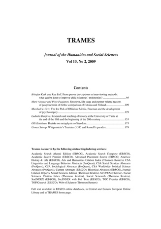 Trames ; 2 Vol 13 (63/58) 2009
