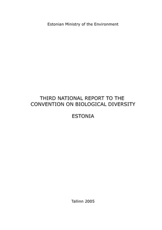 Third national report to the convention on biological diversity: Estonia