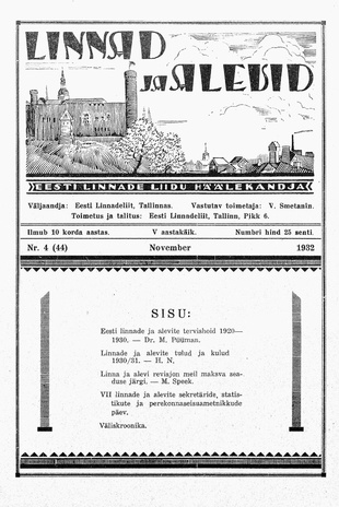 Linnad ja Alevid ; 4 (44) 1932-11