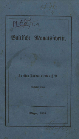 Baltische Monatsschrift ; 4 1860-10