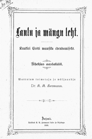 Laulu ja mängu leht ; 1 1893-01