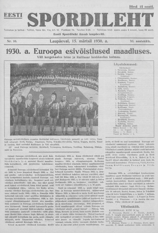 Eesti Spordileht ; 10 1930-03-15
