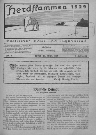 Herdflammen : Baltisches Haus- und Jugendblatt ; 3 1929-03-25