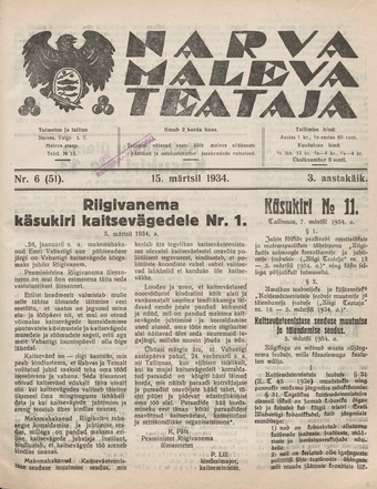 Narva Maleva Teataja ; 6 (51) 1934-03-15